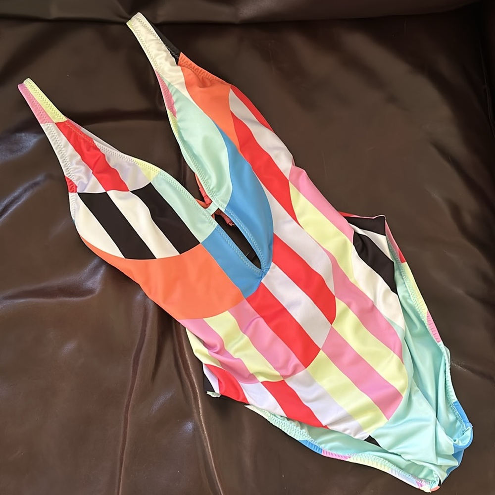 NWOT Sanctuary Colorful Retro Patterned One Piece Swimsuit